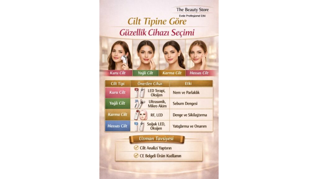 Cilt Tipine Göre Ev Tipi Güzellik Cihazı Nasıl Seçilir? Kuru, Yağlı, Karma ve Hassas Ciltler İçin Rehber