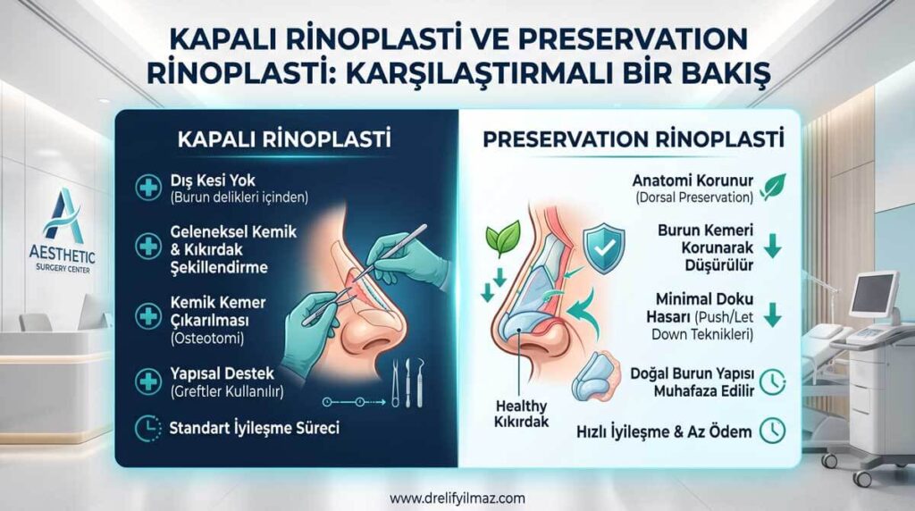 Kapalı Rinoplasti ile Preservation Rhinoplasty Arasındaki Fark Nedir?